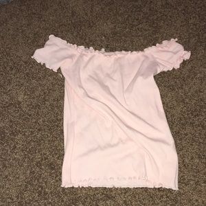 Off the shoulder pink top